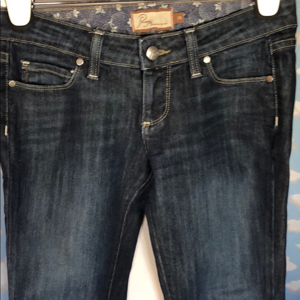 PAIGE Vintage Y2K Blue Heights Low Rise Jeans‎ Dark Wash Size 26 - Picture 2 of 10